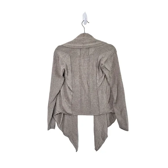 DKNY Jeans Women's XS Beige Open Front Shawl Collar Light Long Sleeve Cardigan - Picture 3 of 12